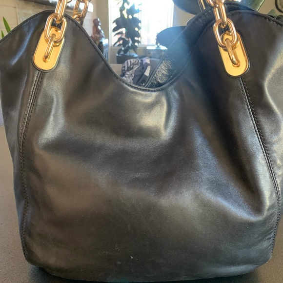 MICHAEL Michael Kors Black Leather Fulton Large Tote Bag - Picture 3 of 5